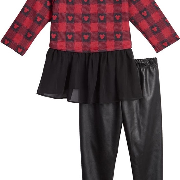 Pippa & Julie Mickey Mouse Top & Faux-Leather Leggings Set Size 24M - Picture 11 of 11